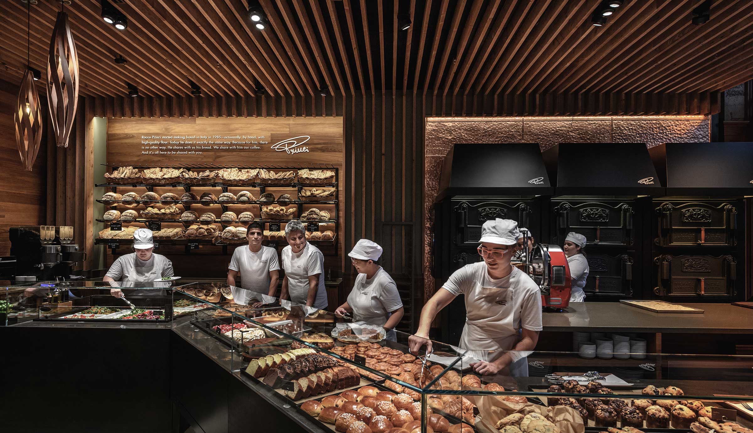 Rocco Princi and his team at the Starbucks Roastery counter.